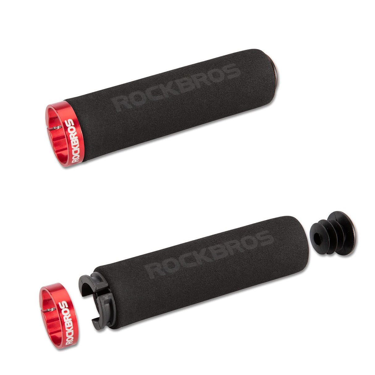 ROCKBROS Bike Grips Foam Single Lock on Bicycle Soft Comfortable Non-Slip Bike Handle Grips