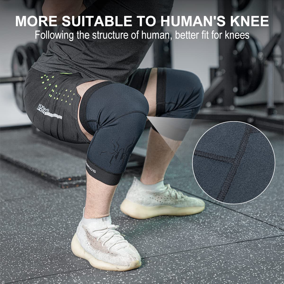 ROCKBROS Thermal Knee Warmer Men Anti-Slip Knee Brace Sleeves for Winter Cycling Basketball