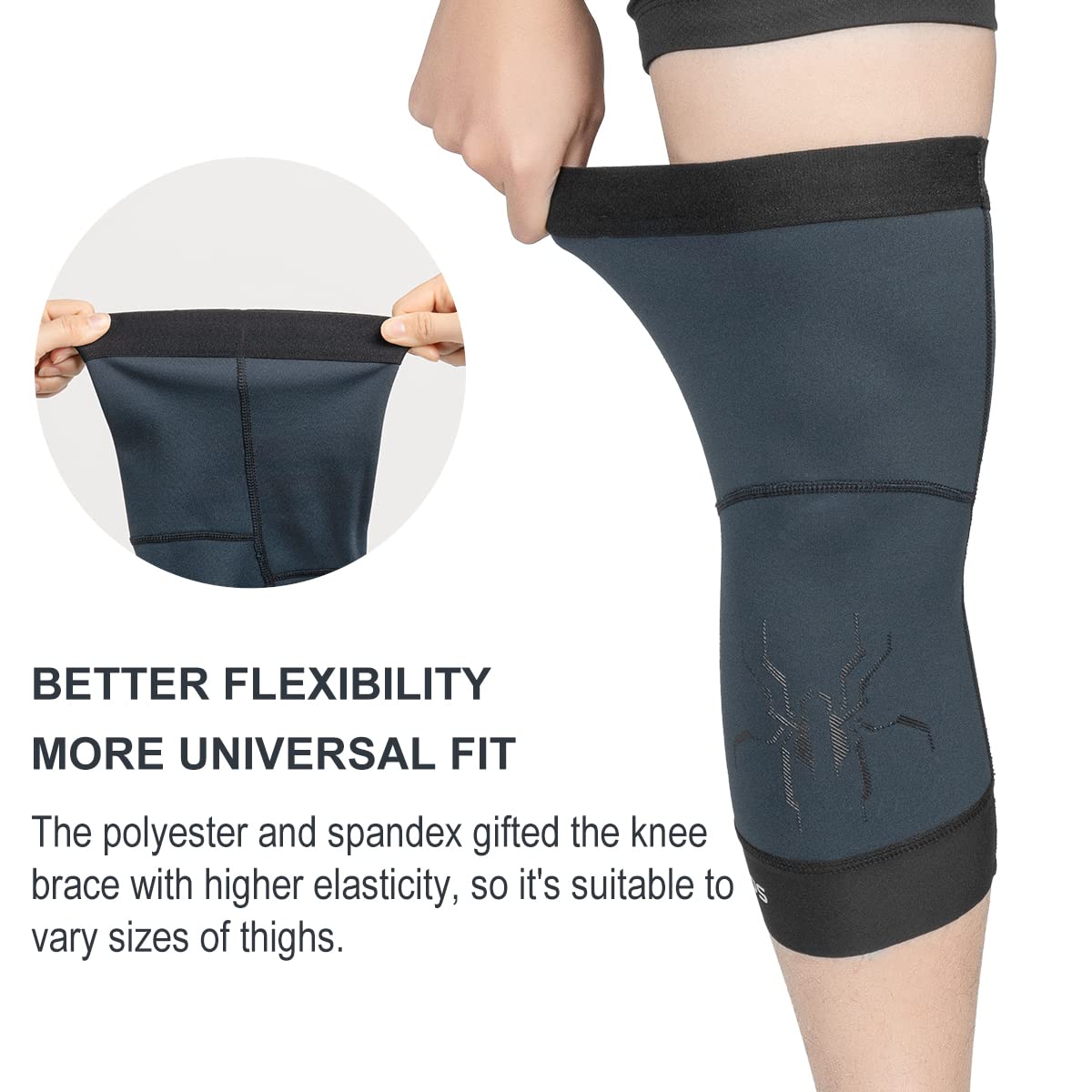 ROCKBROS Thermal Knee Warmer Men Anti-Slip Knee Brace Sleeves for Winter Cycling Basketball