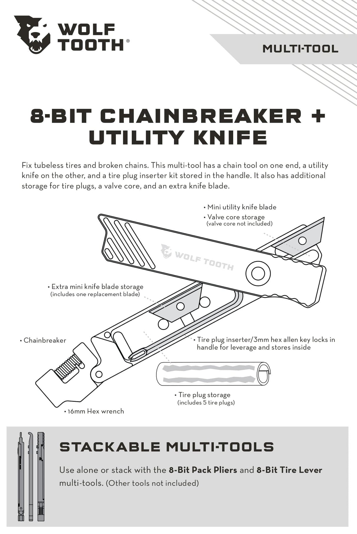 8-Bit Chainbreaker + Utility Knife Multi-Tool
