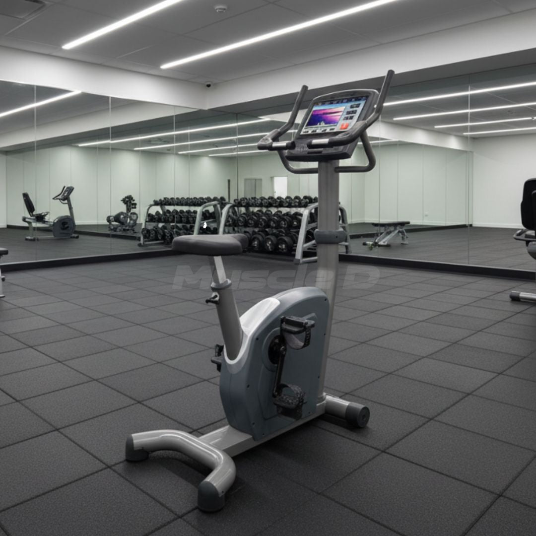 Commercial Upright Bike - Touch Screen - Muscle D Fitness - Adjustable Seat - Contact Heart Rate