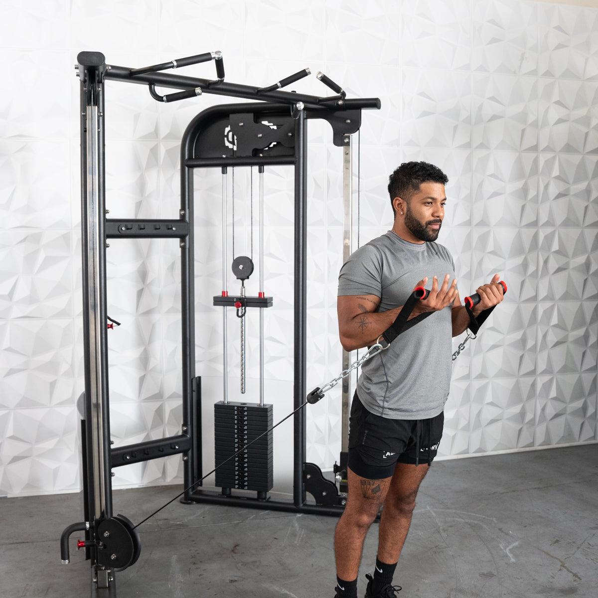 Muscle D Fitness 88" Dual Adjustable Pulley – Compact Cable Machine