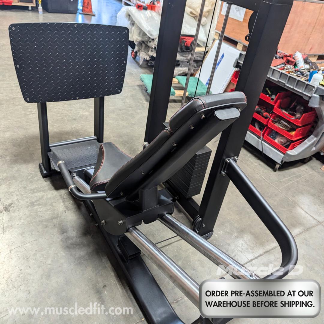 Elite Selectorized Leg Press - Muscle D Fitness - Commercial - Adjustable Seat - Pin Selectorized - Quads Glutes Workout