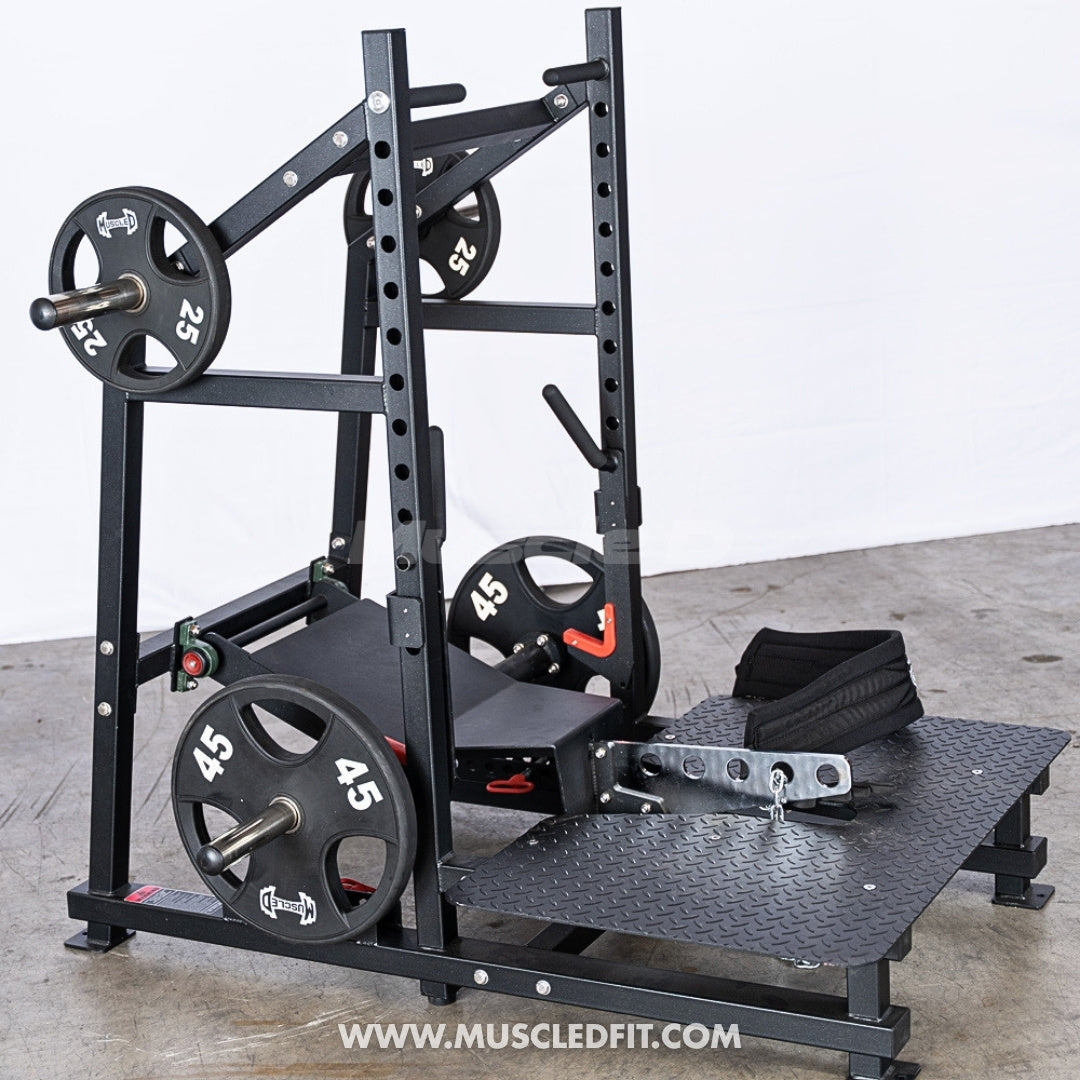 Excel Belt Squat - Muscle D Fitness - Plate Loaded Belt Squat w/ Plate Storage