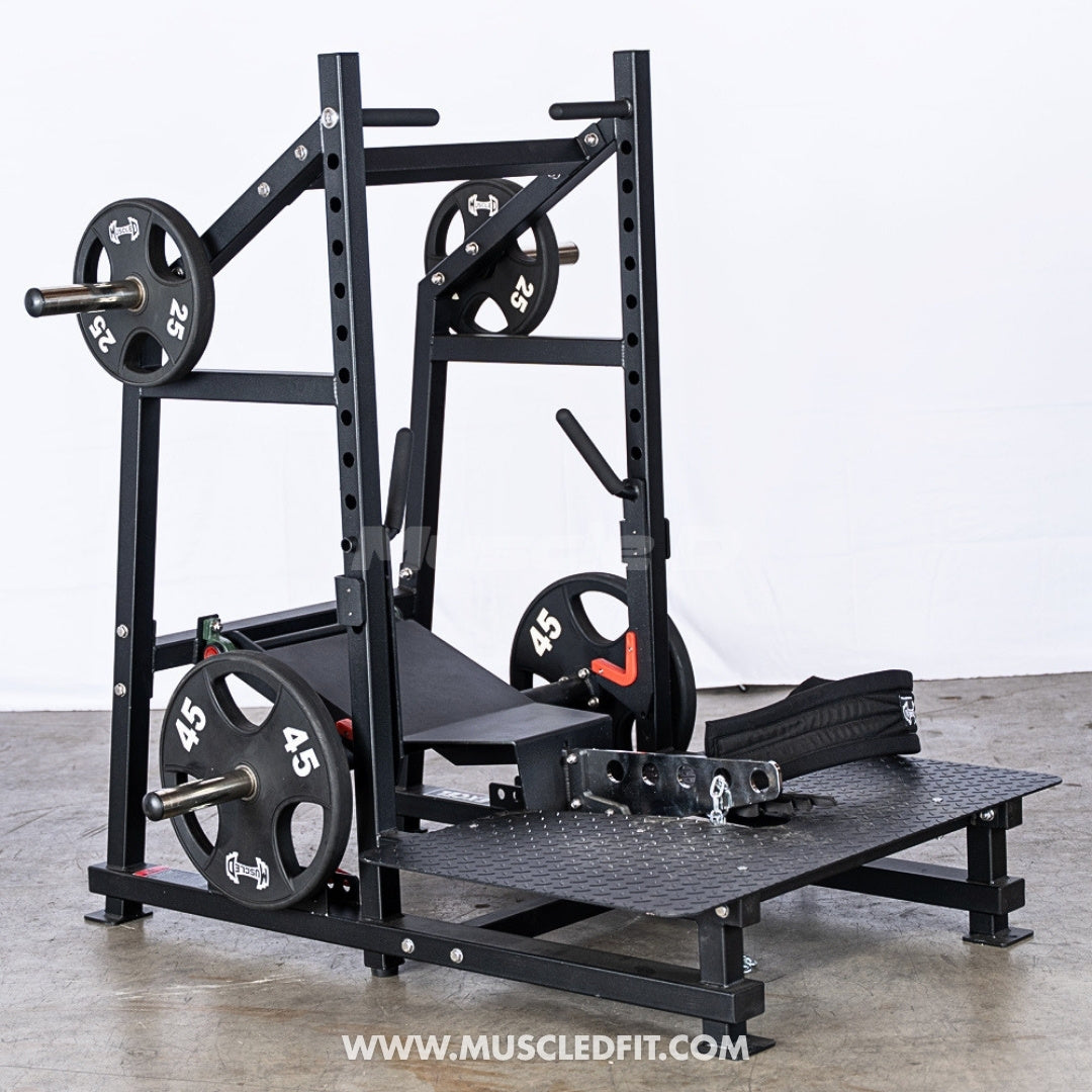 Excel Belt Squat - Muscle D Fitness - Plate Loaded Belt Squat w/ Plate Storage