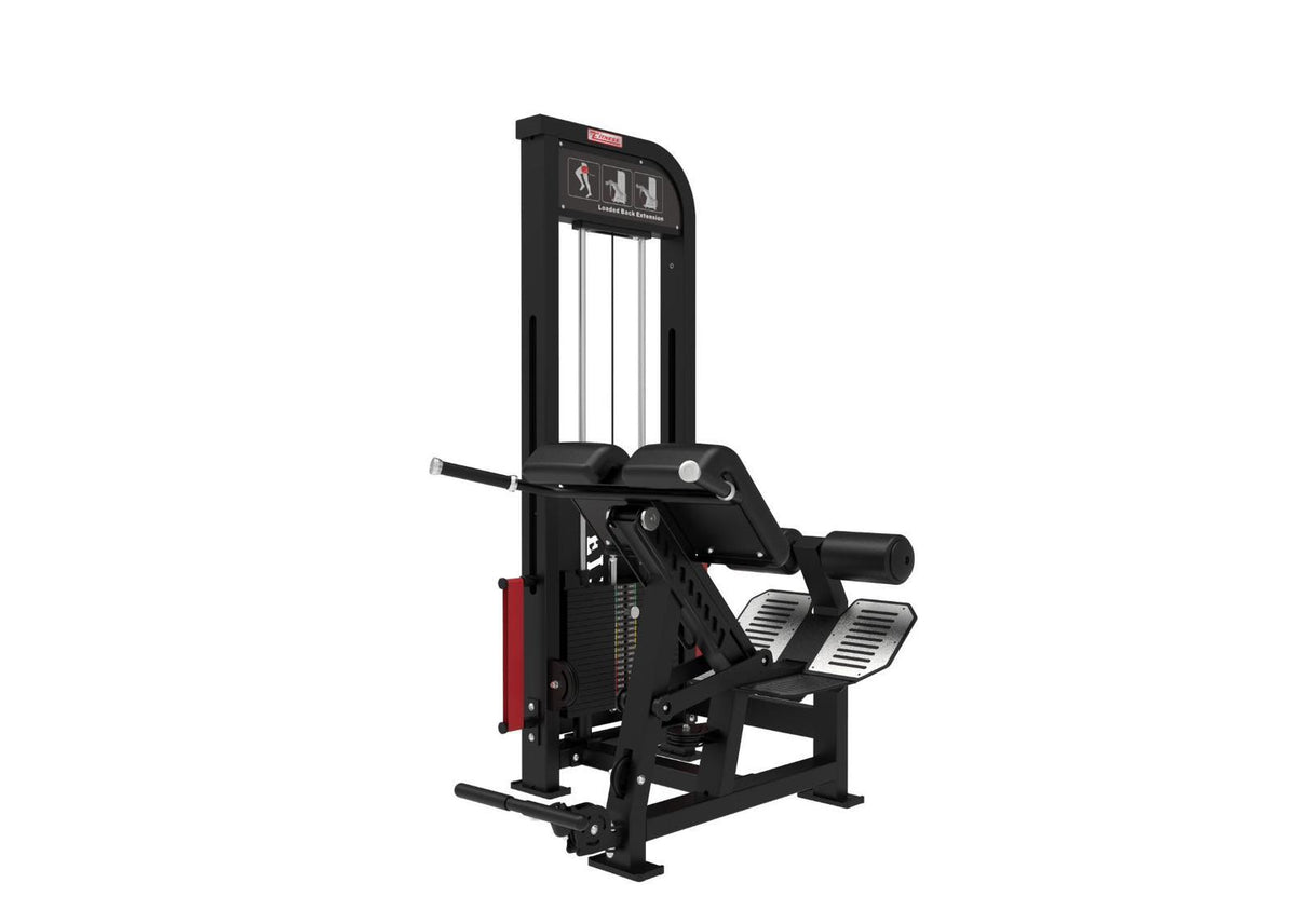 Excel Loaded Back Extension - Muscle D Fitness - Selectorized 45 Degree Hyper Extension - Band Compatable