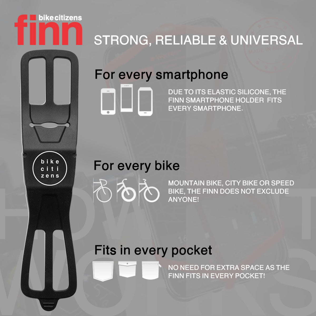 FINN - Universal Bicycle Phone Mount - Transparent