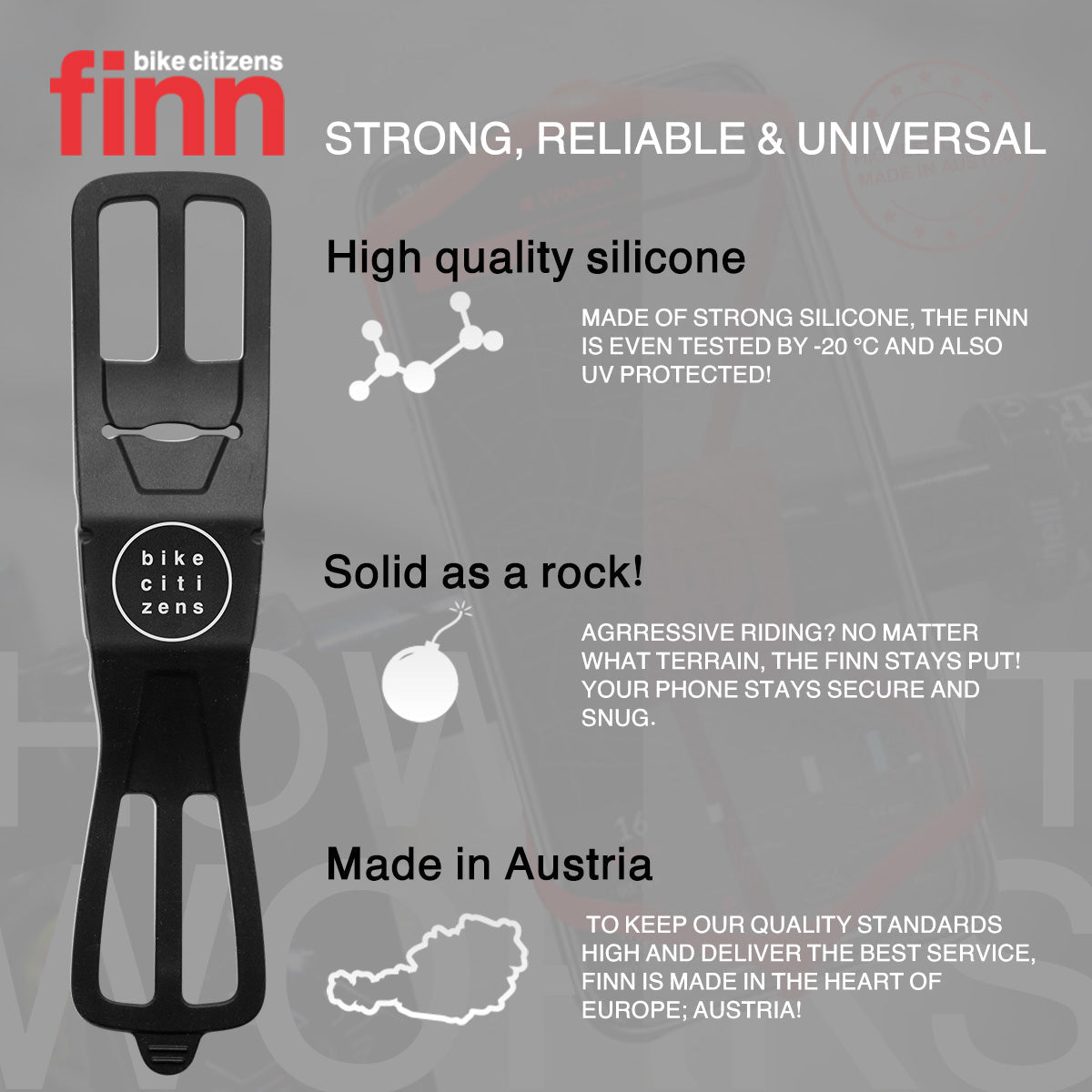 FINN - Universal Bicycle Phone Mount - Transparent
