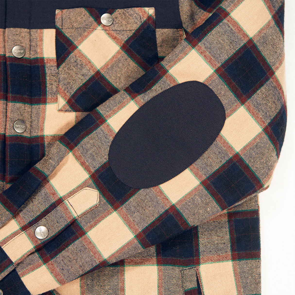 Flannel Jacket - Navy/Tan Plaid