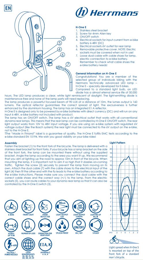 H-One E eBike Headlight