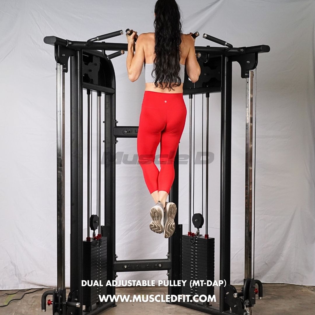 Muscle D Fitness 88" Dual Adjustable Pulley – Compact Cable Machine