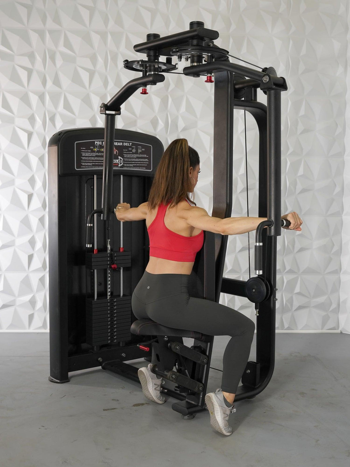 Elite Selectorized Pec Deck/Rear Delt - Muscle D Fitness - Commercial - Adjustable Seat - Pin Selectorized Chest / Back Combo