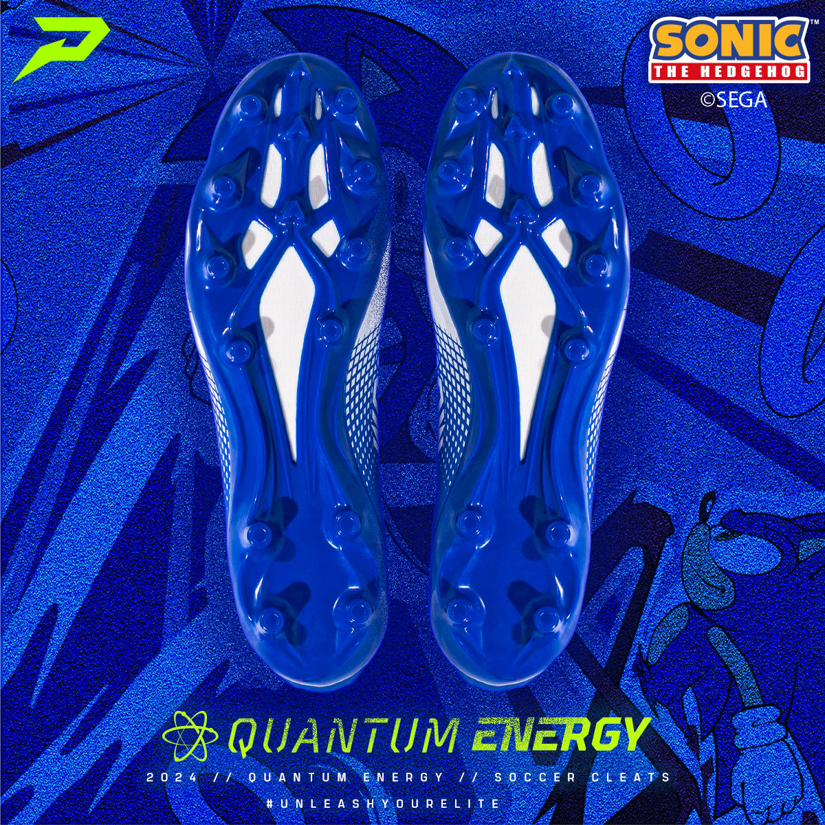 Sonic the Hedgehog Flag Football Cleats - Quantum Energy by Phenom Elite