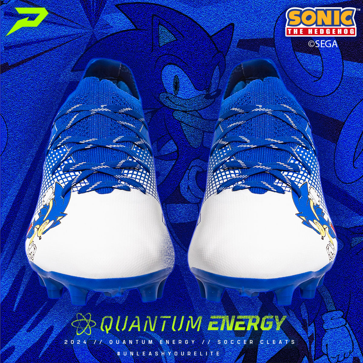 Sonic the Hedgehog Flag Football Cleats - Quantum Energy by Phenom Elite