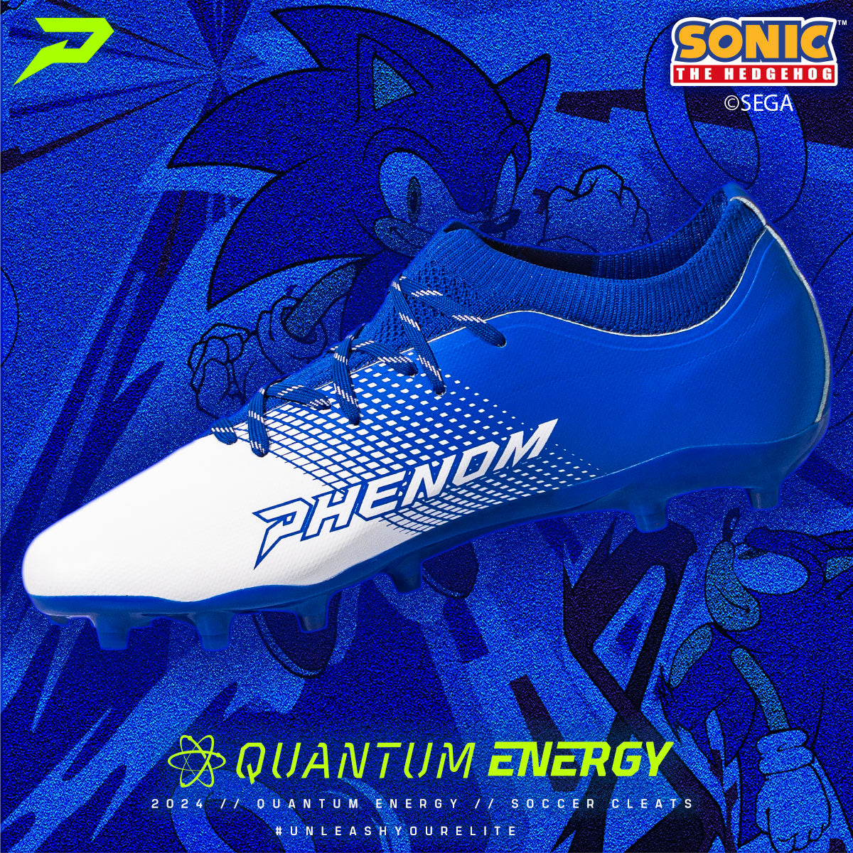 Sonic the Hedgehog Flag Football Cleats - Quantum Energy by Phenom Elite