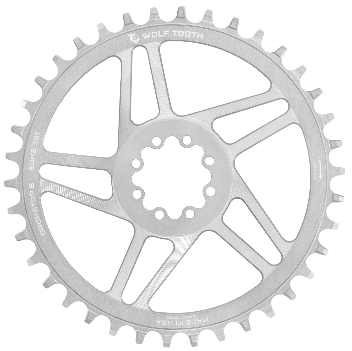 Direct Mount Chainrings for SRAM 8-Bolt Gravel / Road Cranks - Raw Silver