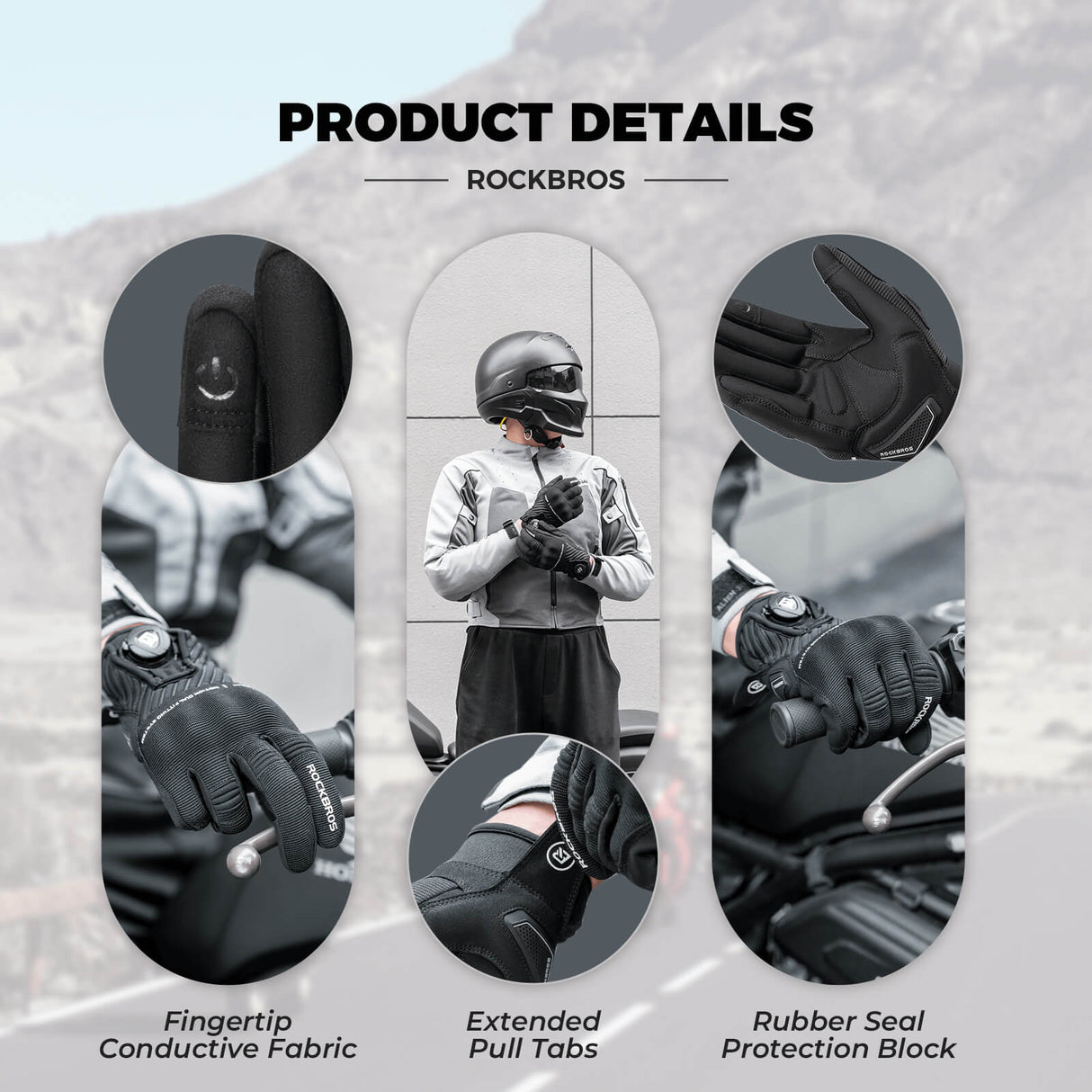 Full Finger Cycling Gloves Touchscreen Breathable Flexible Padded