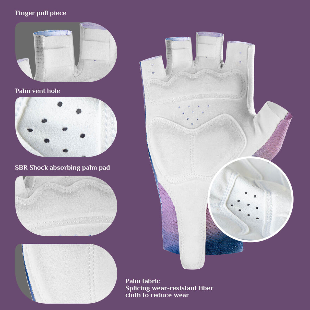 ROCKBROS Half-Finger Women Cycling Gloves Shock-Absorbing