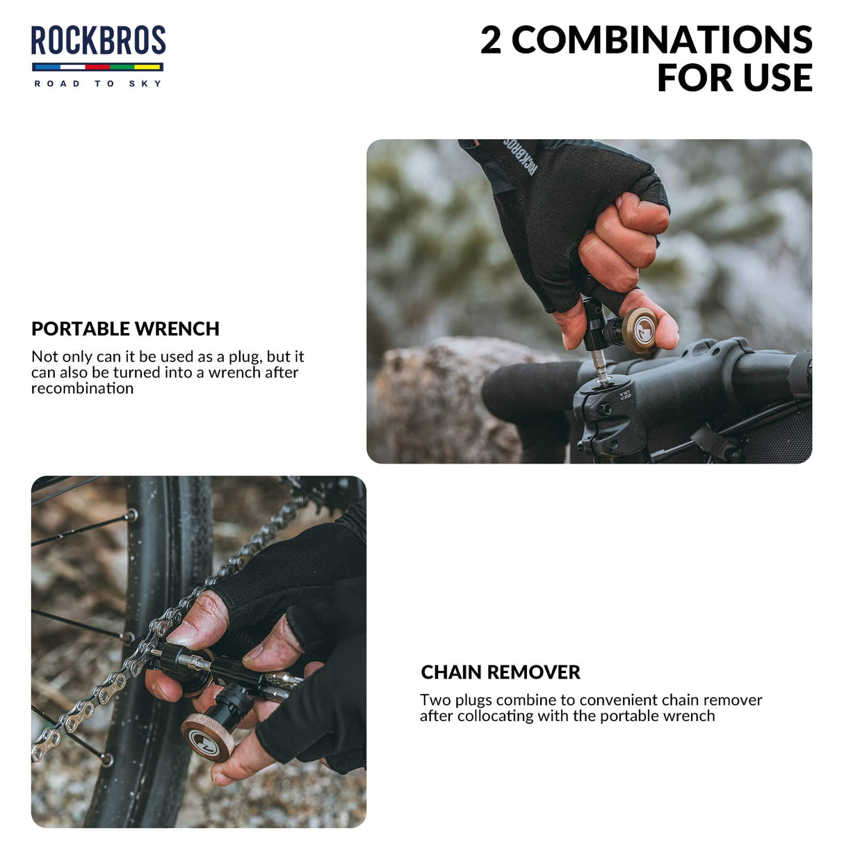 ROCKBROS Handlebar Tool Kit -Road to Sky VIAK Co-Branded Bar End