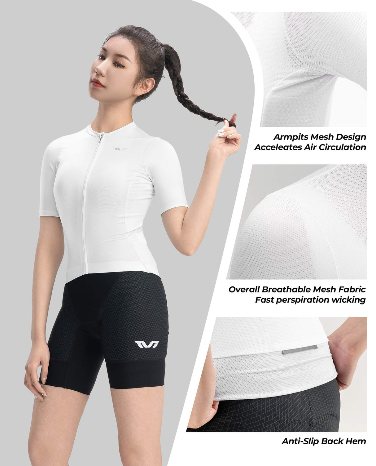 Women's TVI Solid Color Short-Sleeve Cycling Jersey