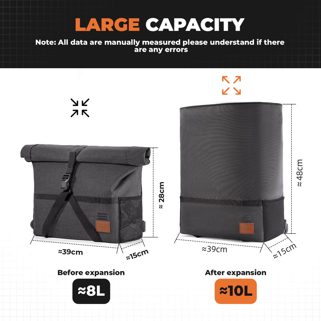 Folding Bike Handlebar Bag & Shoulder Bag - 8L