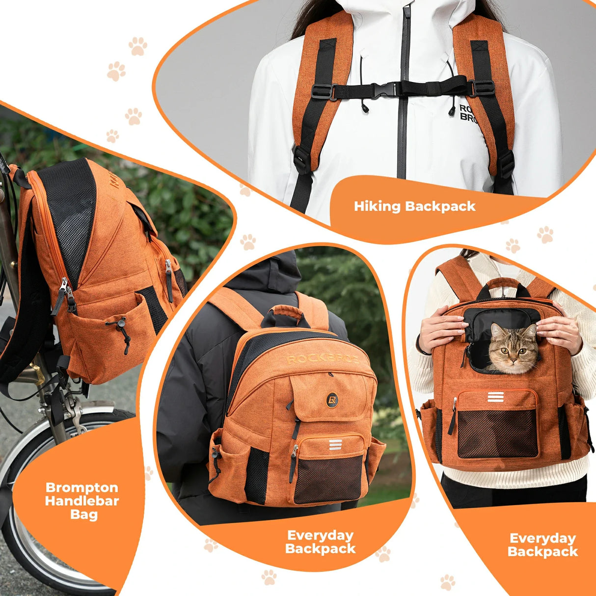ROCKBROS Folding Bike Pet Bag Backpack