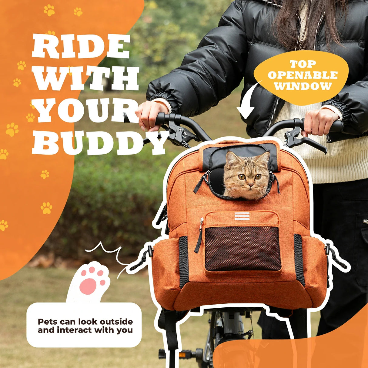 ROCKBROS Folding Bike Pet Bag Backpack