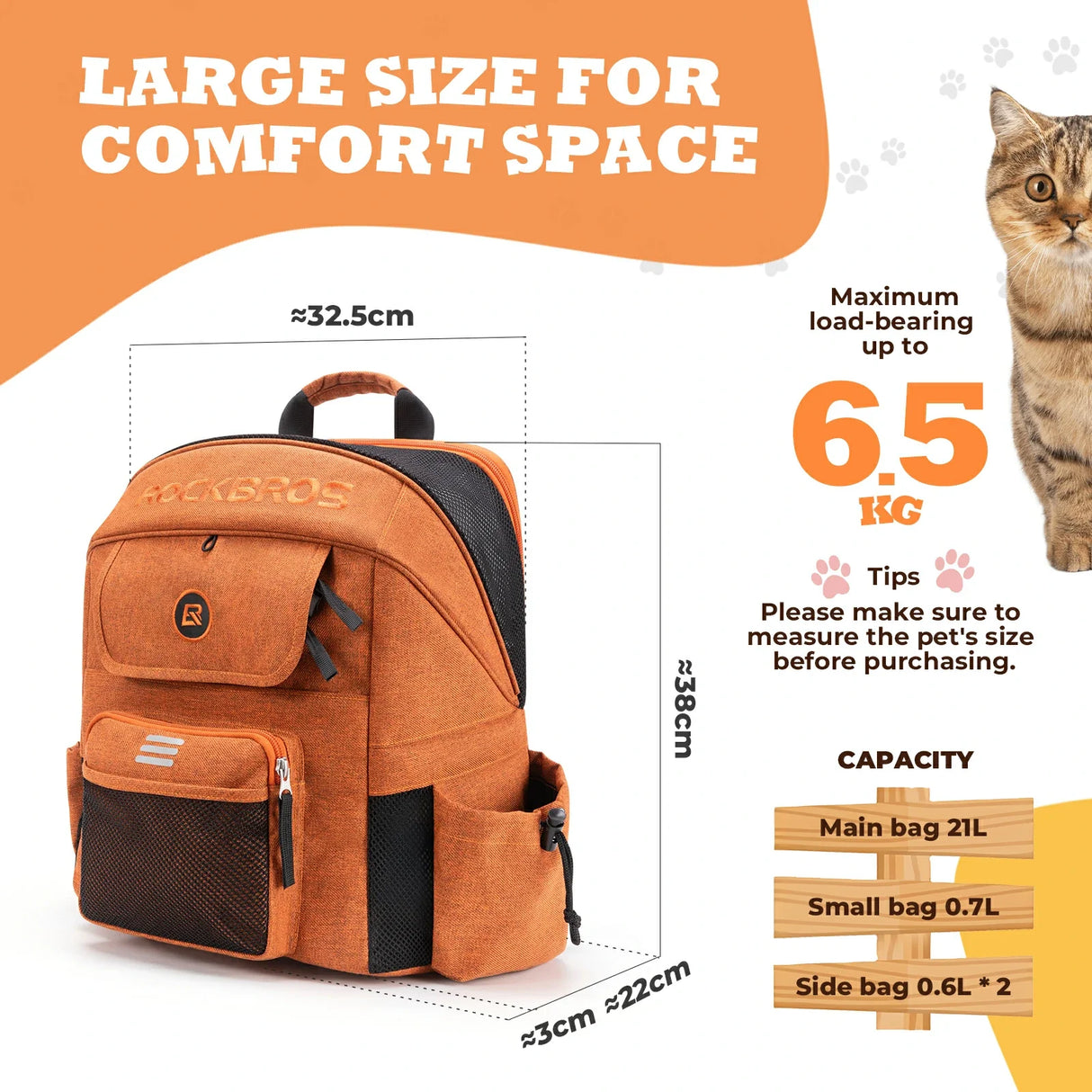ROCKBROS Folding Bike Pet Bag Backpack