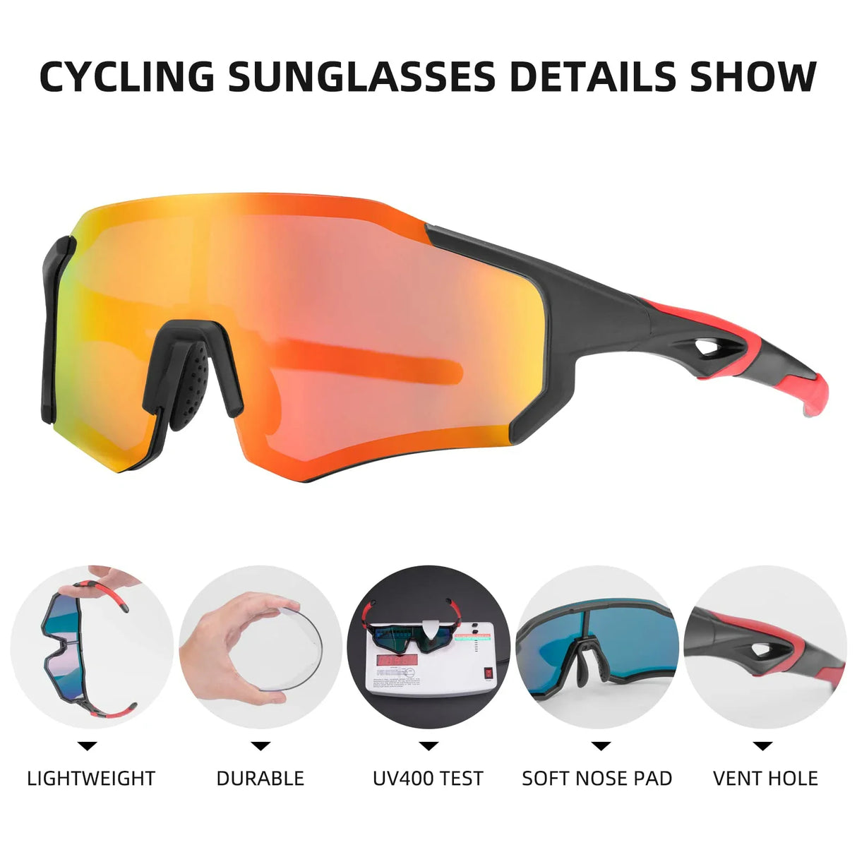 TAC Lightweight Polarized Sunglasses for Cycling & Fishing
