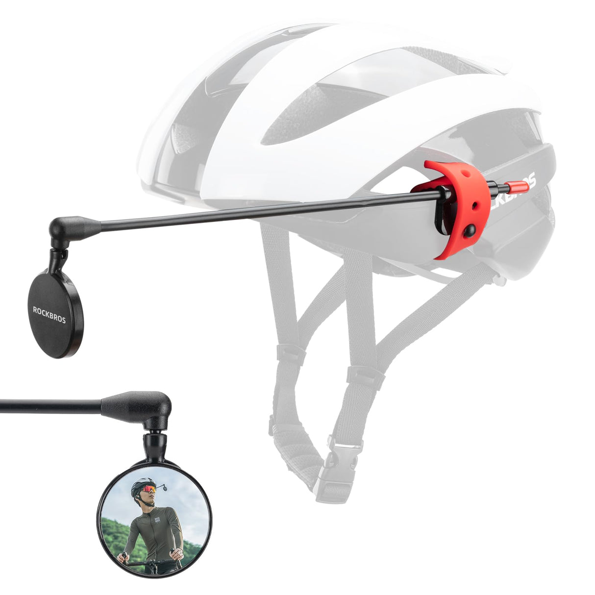 ROCKBROS Bike Helmet Mirror Detachable Fixing Way ycling Mirror