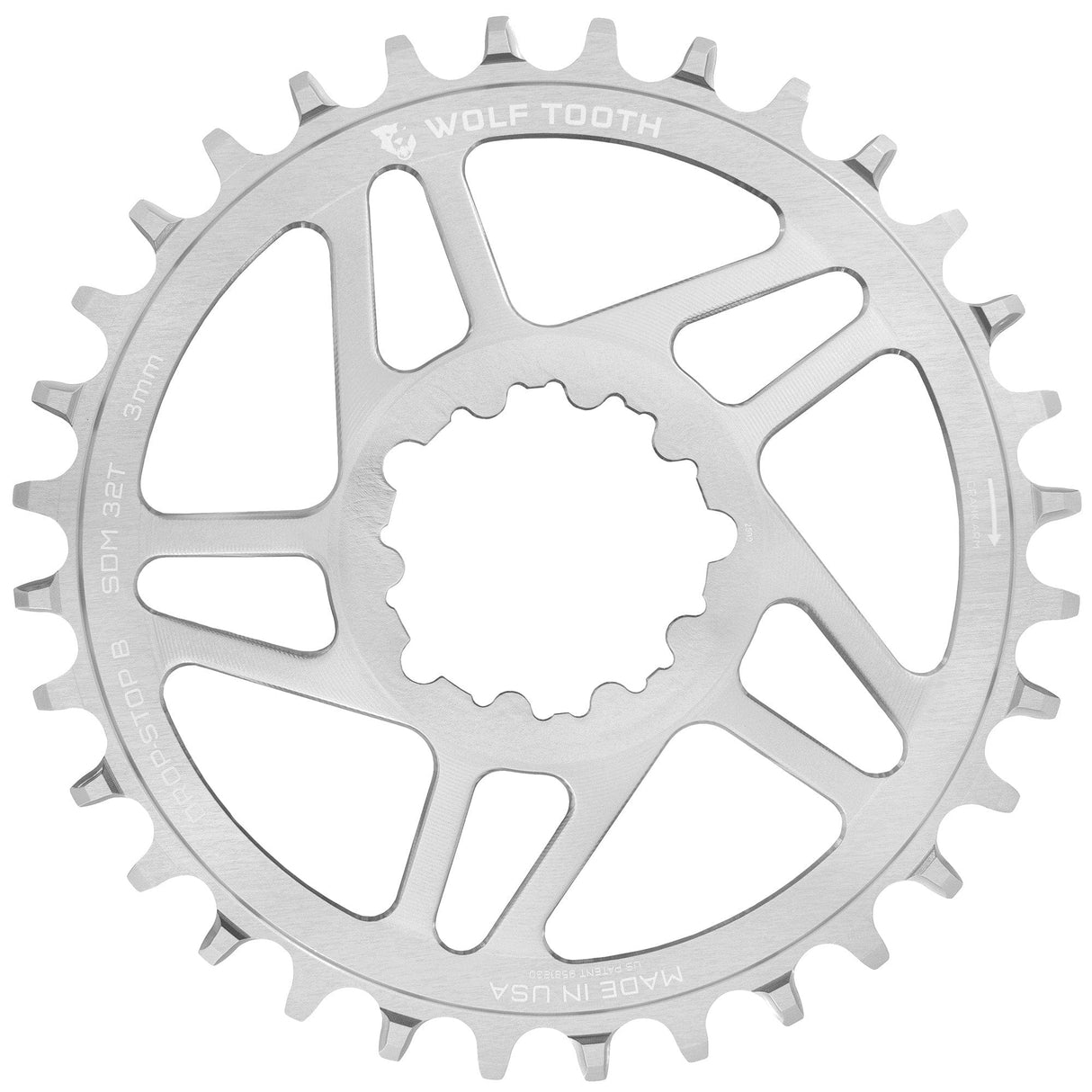 Direct Mount Chainrings for SRAM 3-bolt Cranks - Raw Silver