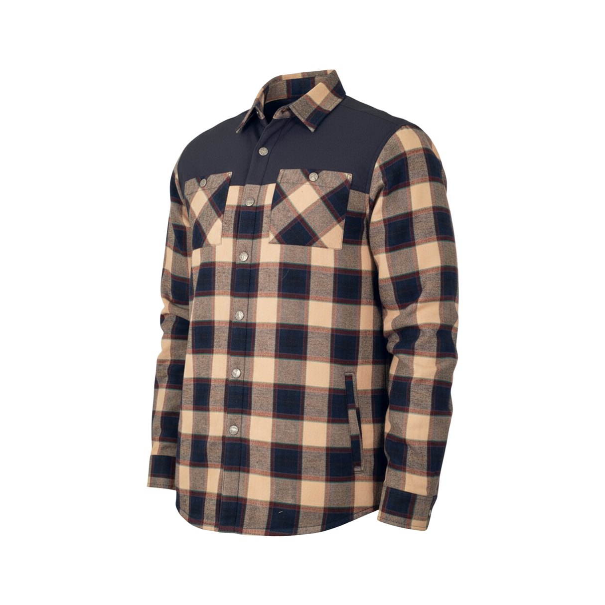 Flannel Jacket - Navy/Tan Plaid