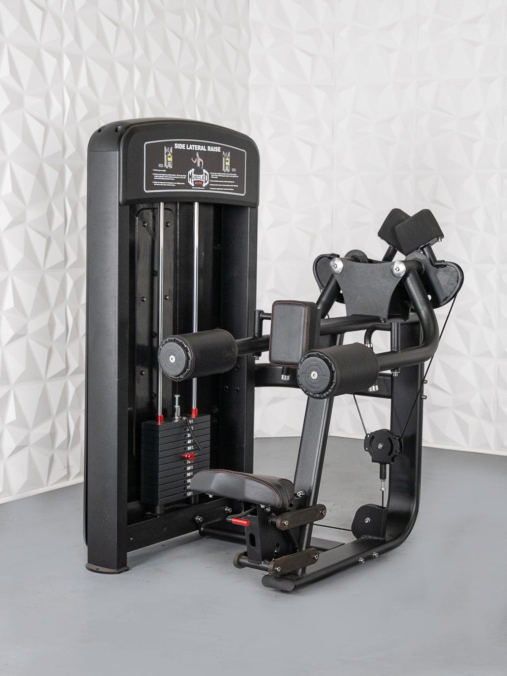 Elite Selectorized Side Lateral Raise - Muscle D Fitness - Commercial - Adjustable Seated - Pin Selectorized - Padded Shoulder Workout