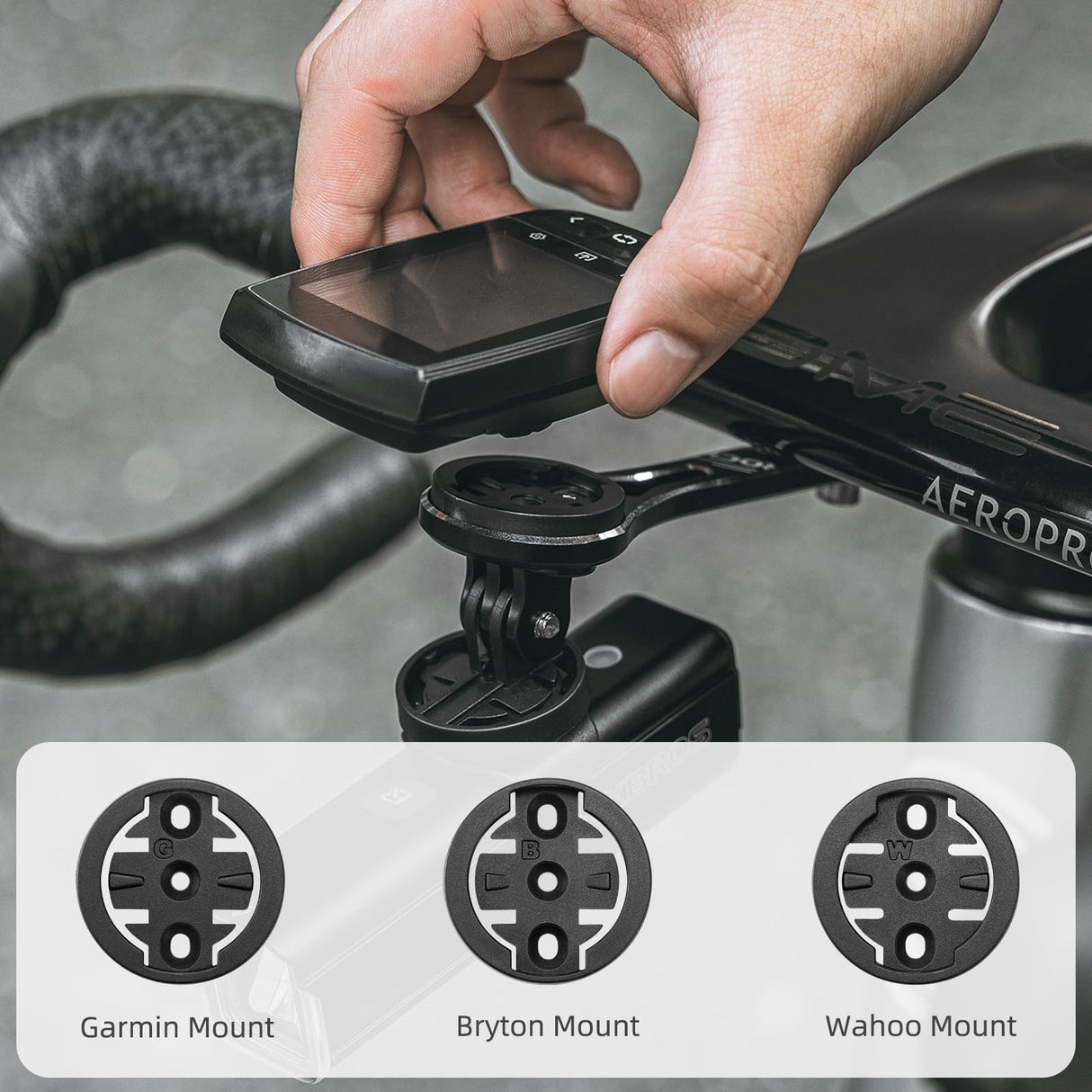 ROCKBROS Bike Aluminum Computer Mount compatible with Garmin, Wahoo, Bryton, and GoPro