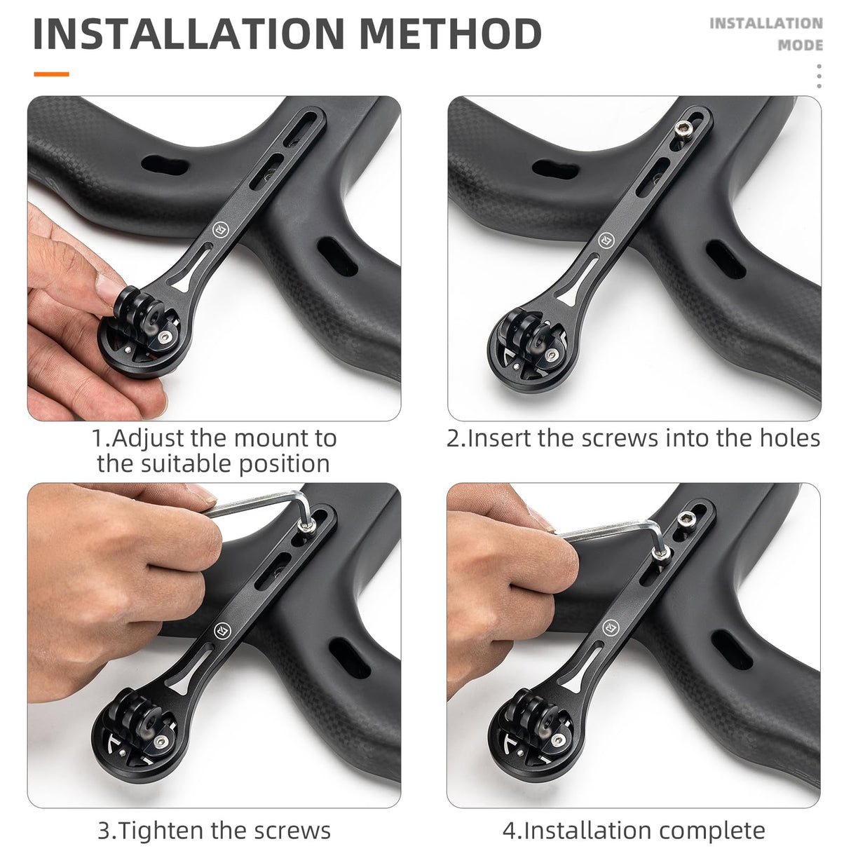 ROCKBROS Bike Aluminum Computer Mount compatible with Garmin, Wahoo, Bryton, and GoPro
