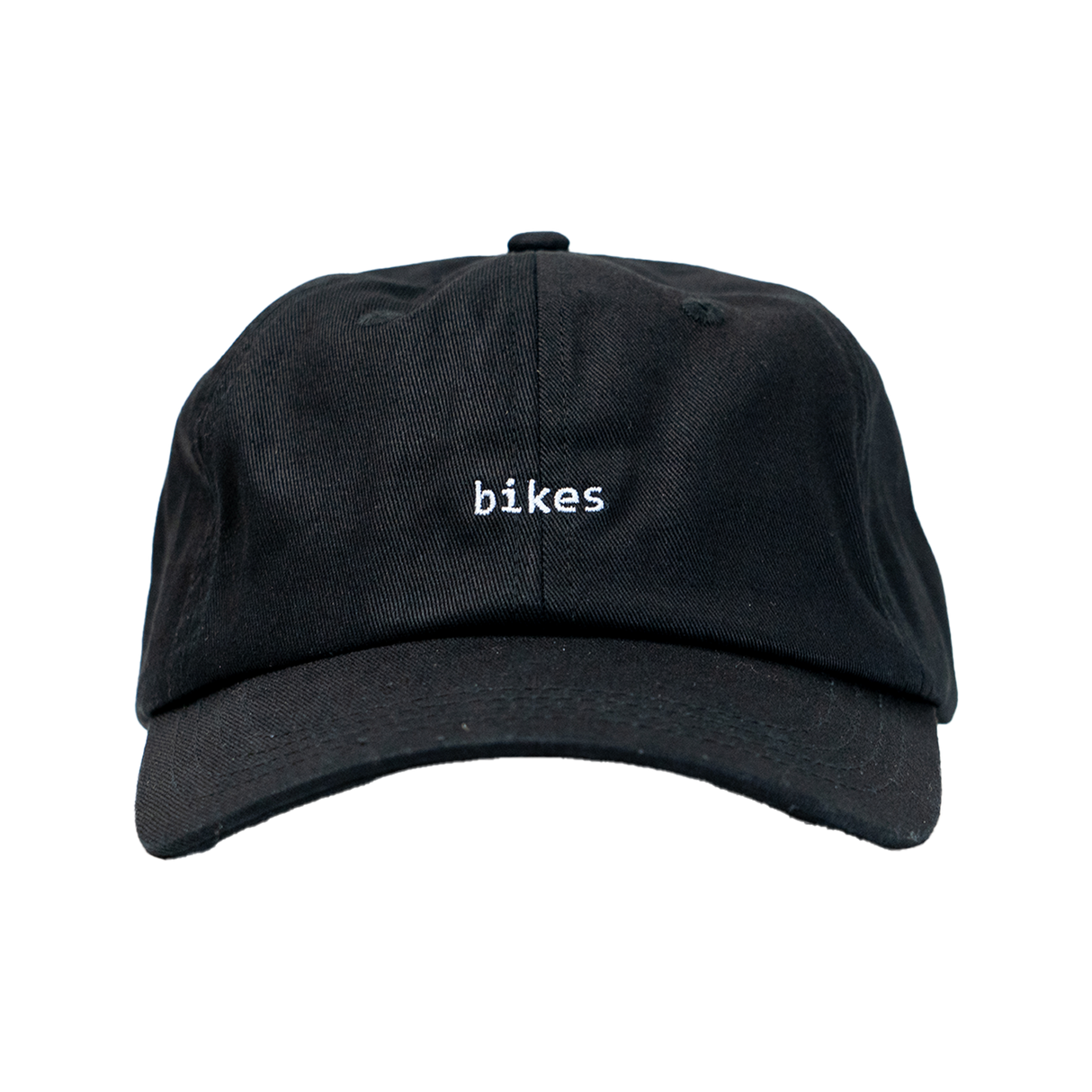 Unstructured Dad Hat -  Black "Bikes"