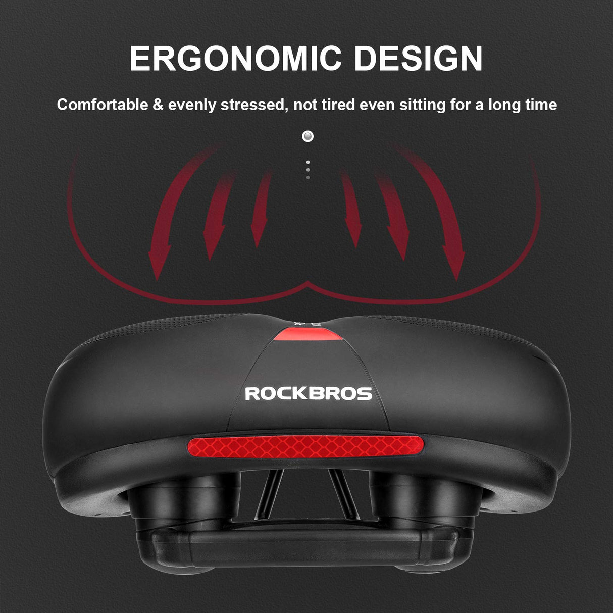 ROCKBROS Comfort Bike Saddle Soft Wide Seat for Men Women with Shock Absorption