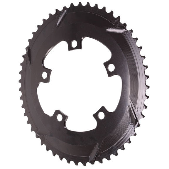 Premium Oval Road Chainring, 5x110BCD 52T - Black