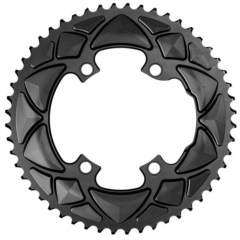 Round Chainring, 4x110BCD Shimano Asym 52T - Black