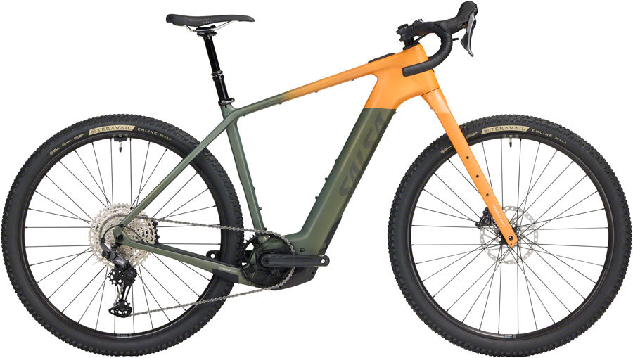 Salsa Tributary C GRX 820 Ebike - 29" Carbon Dark Pine/Terracotta Large
