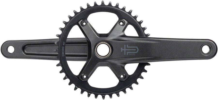 microSHIFT Sword 1x Crankset - 175mm 10-Speed 40t 110 Asym BCD 24mm Spindle BLK