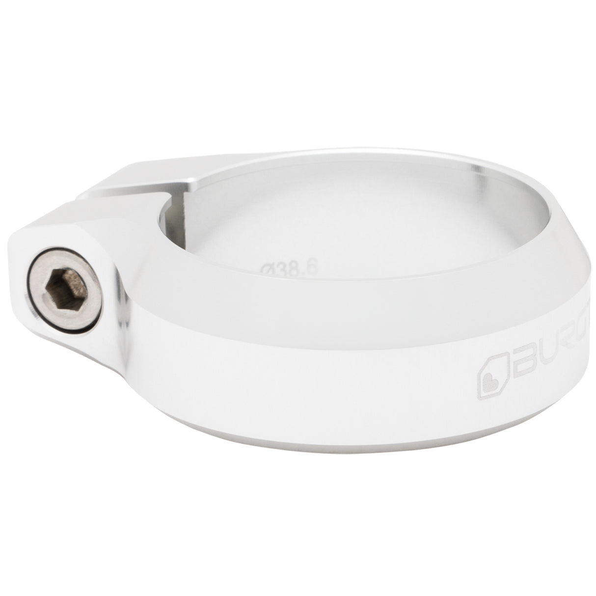 Seat Clamp, 38.6mm, Rhodium Silver