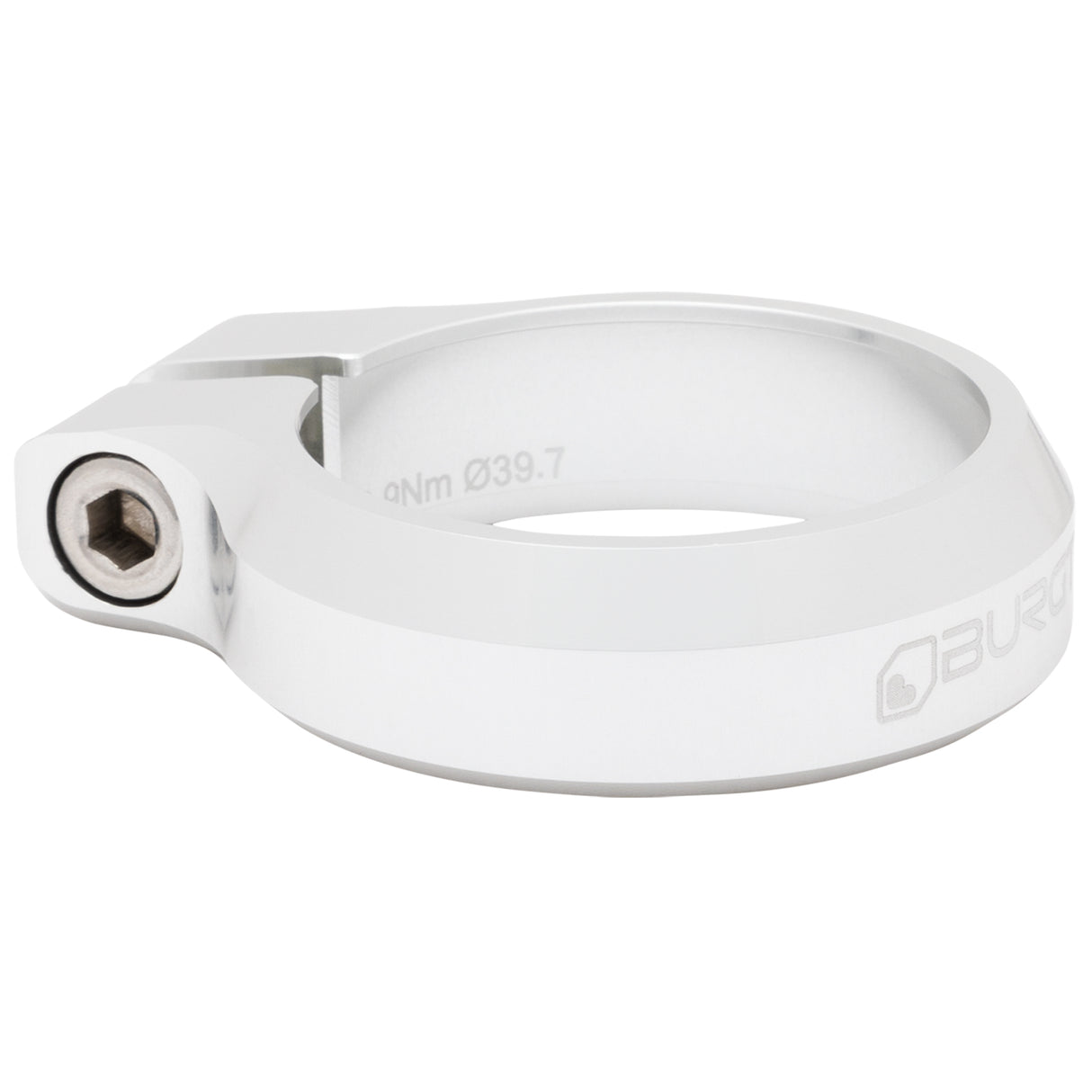 Seat Clamp, 39.7mm, Rhodium Silver