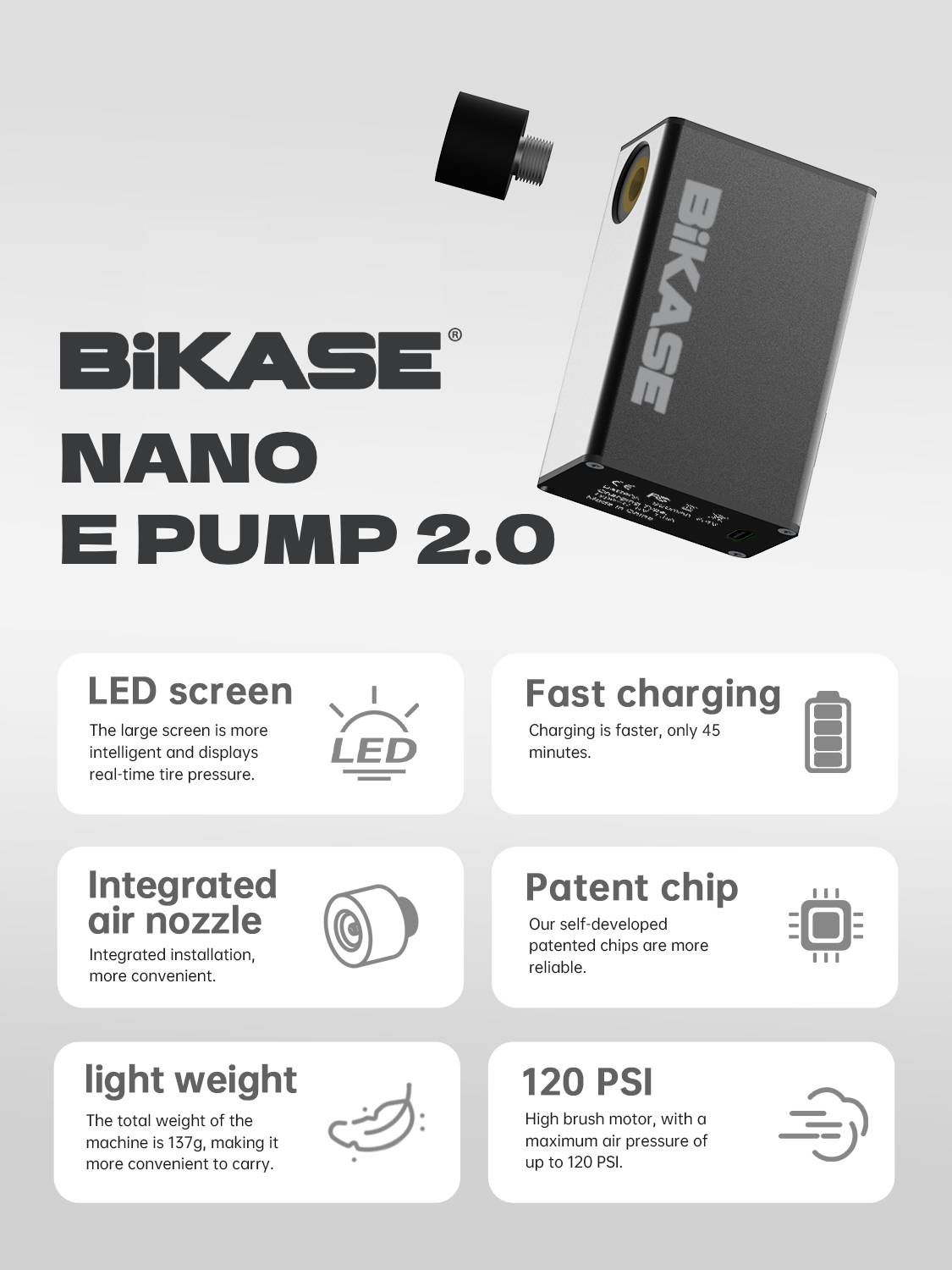 Nano 2.0 E Pump - Portable Electric Inflator