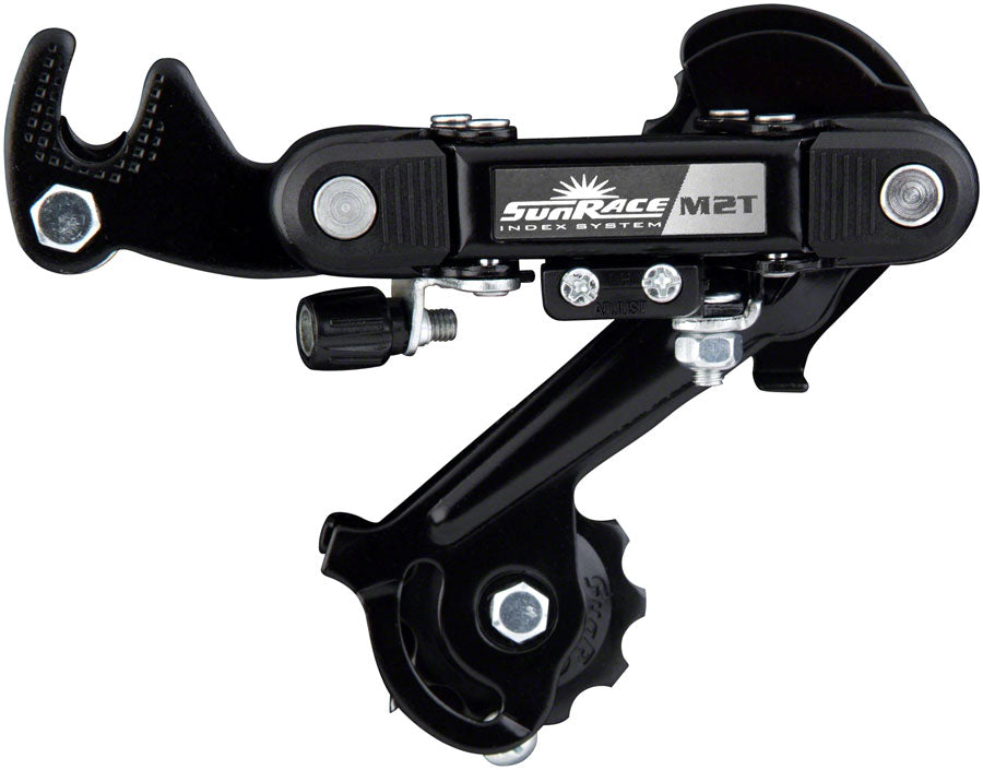SunRace M2T Rear Derailleur - 6/7-Speed Long Cage Dropout Claw Hanger Black