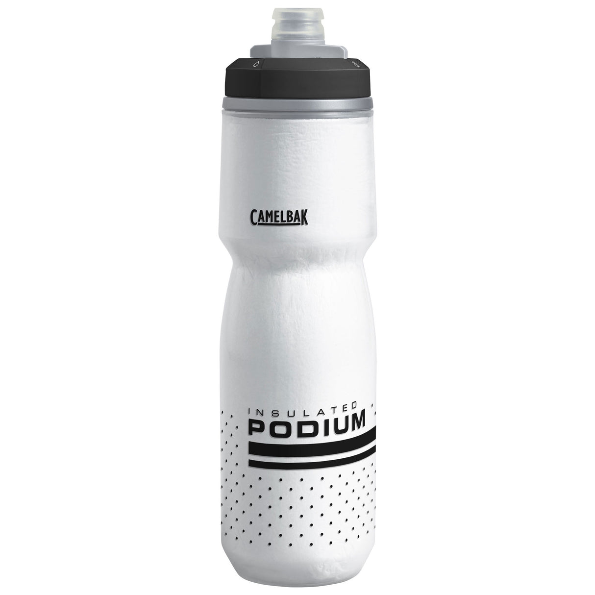Podium Chill Insulated Bottle, White/Black, 24oz