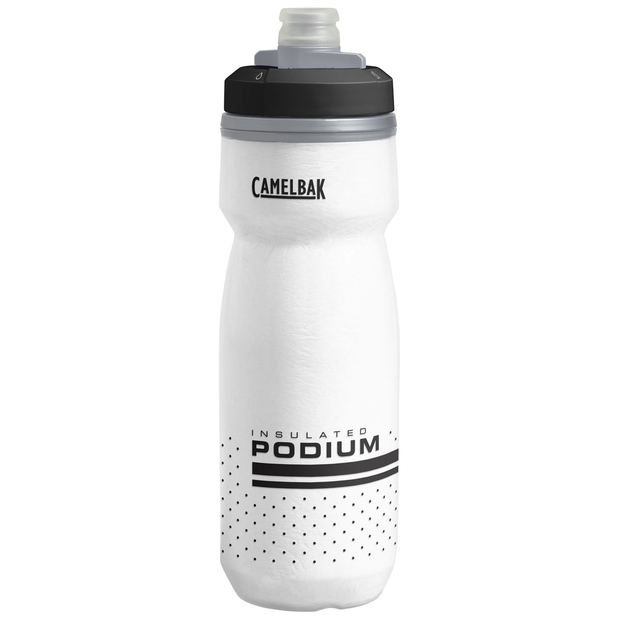 Podium Chill Insulated Bottle, White/Black, 21oz