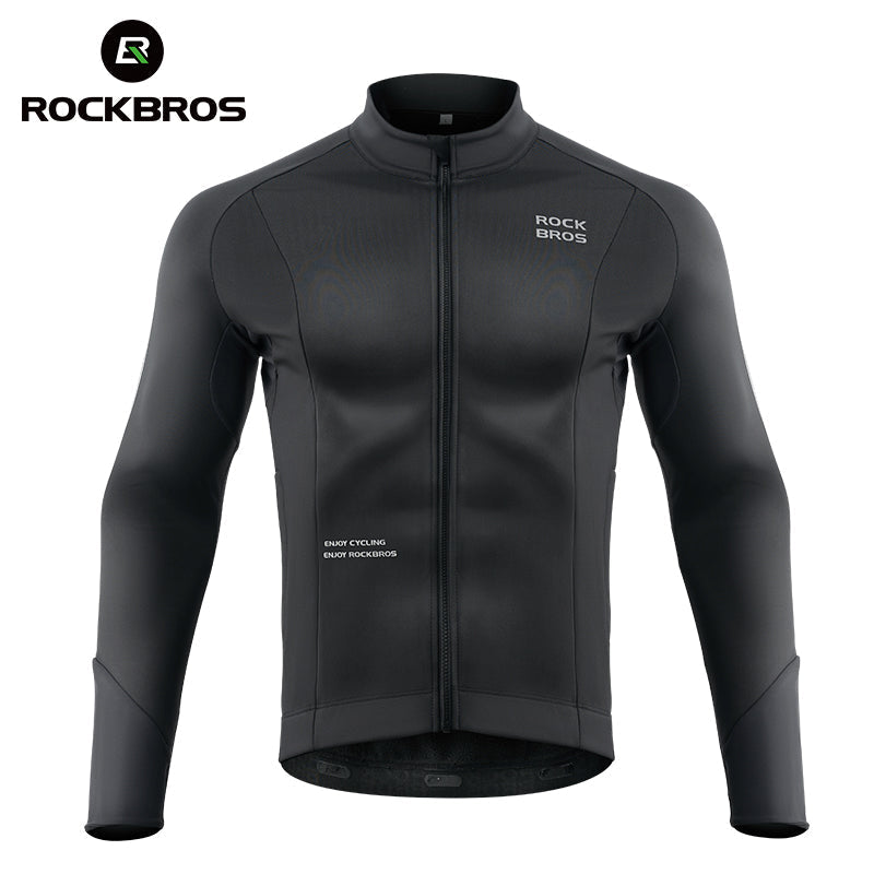 Men’s Cycling Fleece Jersey Long Sleeve for 32–50°F