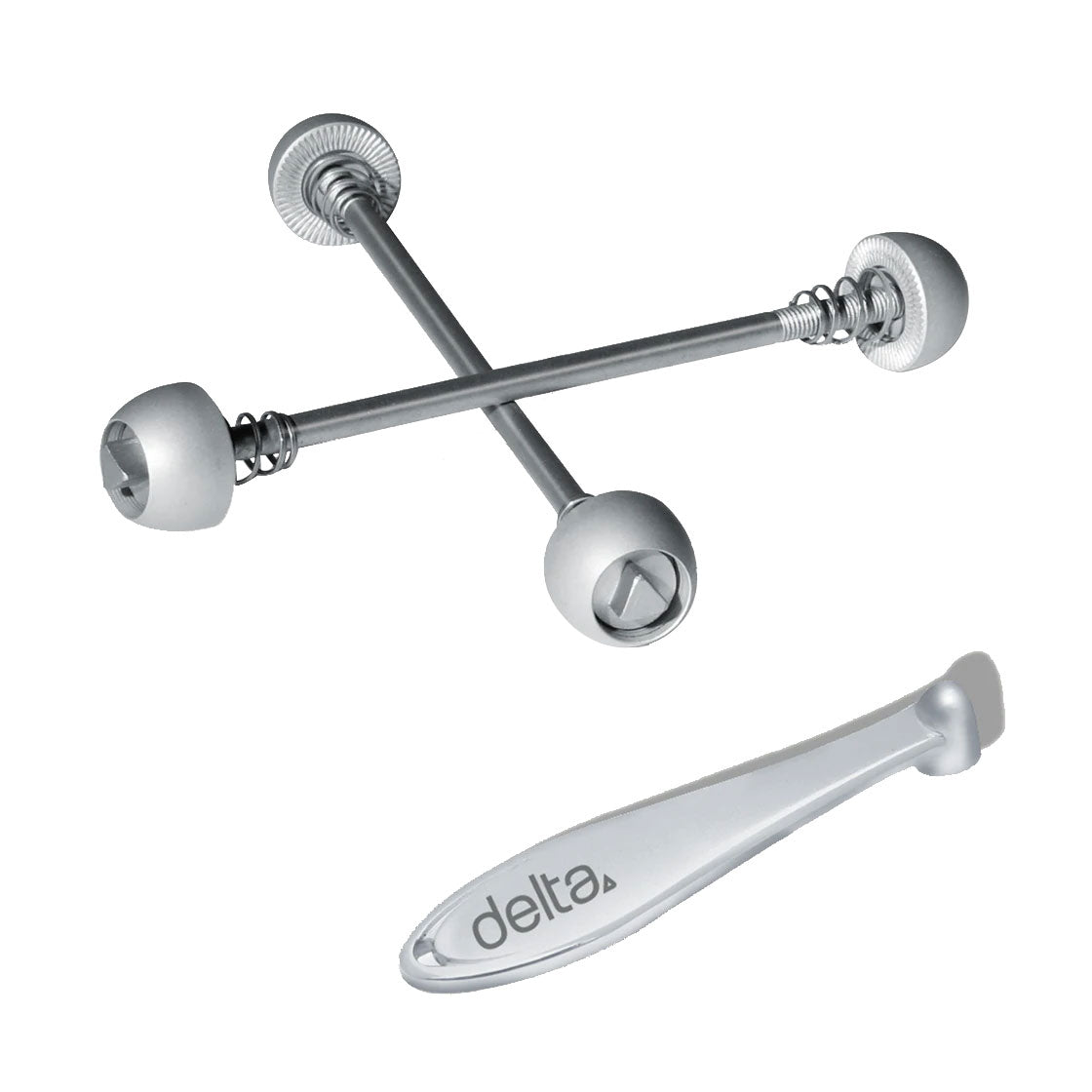 HubLox Anti Theft Bolt-On Wheel Skewers, F/R, Silver