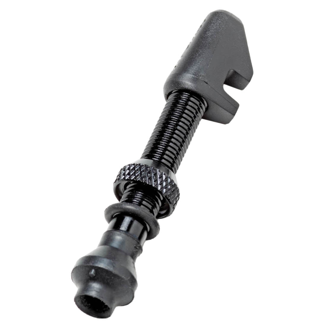 Alloy Tubeless Valve w/circular nut, 32mm, Black, Each